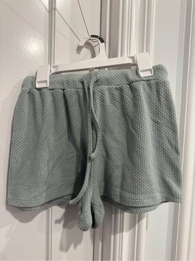 Skylar + Madison Waffle Knit Lounge Shorts - Sage Green